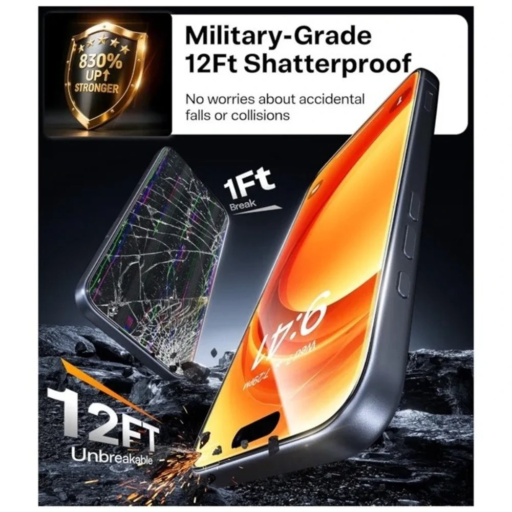 TORRAS 2-Pack for iPhone Air Screen Protector [12Ft Military-Grade Shatterproof]